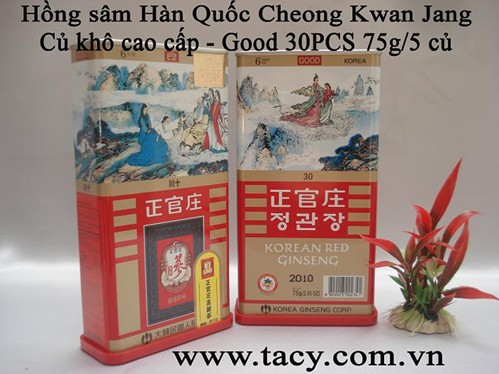 HỒNG SÂM CỦ KHÔ HÀN QUỐC - GOOD 30PCS 75g/5 củ