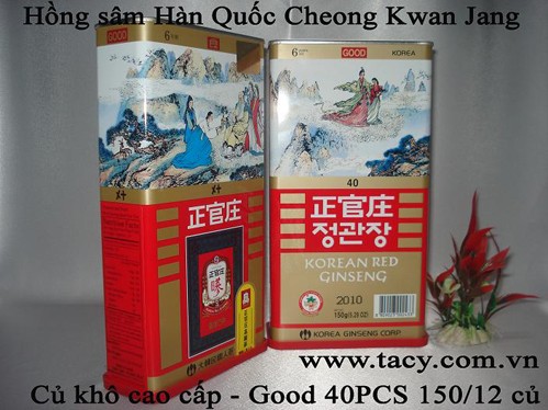 HỒNG SÂM CỦ KHÔ HÀN QUỐC - GOOD 40PCS 150g/12 củ